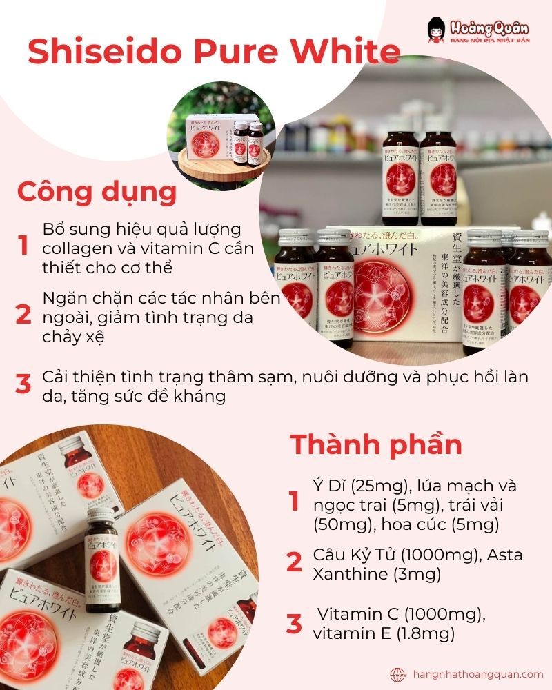 Shiseido Pure White - collagen nhật dạng nước