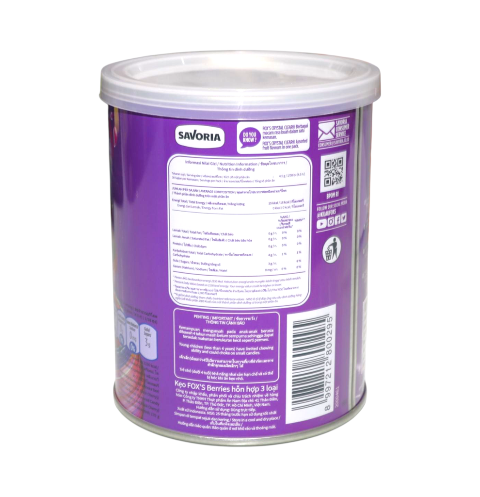 Kẹo Foxs Berries Trái Cây 180g (HT Tím)