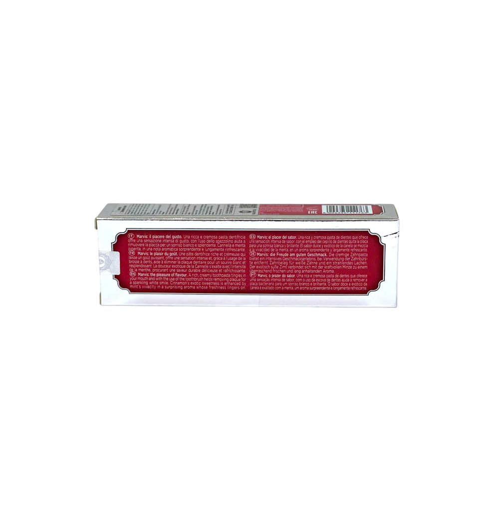 Kem Đánh Răng Marvis Cinnamon Mint 85ml (Đỏ-Loại Bỏ Mảng Bám & Vi Khuẩn)