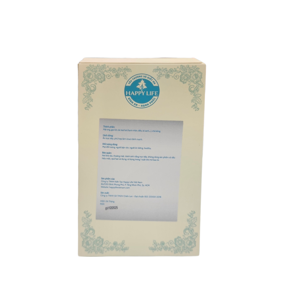 Thanh Gạo Lứt Chà Bông Happy Life 250gr
