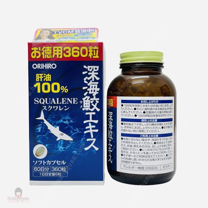 Viên Uống Dầu Gan Cá Mập Squalene Orihiro 360 Viên