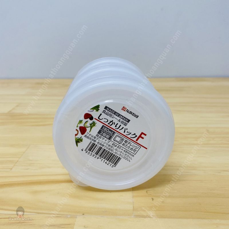 Hộp Nhựa Tròn Nakaya 180ml (Set 3 Cái)