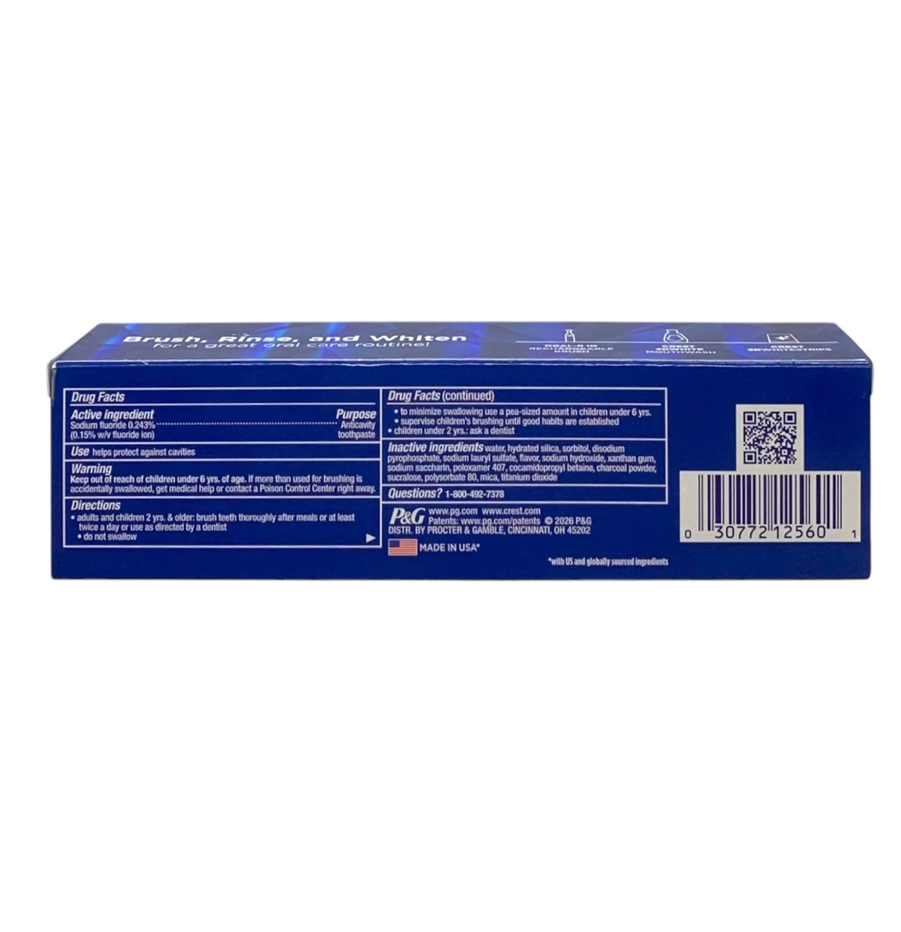 Kem Đánh Trắng Răng Crest 3D White Advanced Charcoal 93g