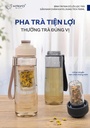 Bình Tritan Có Lõi Lọc Trà Gắn Nam Châm Kaiyo 700ml Màu Nâu 