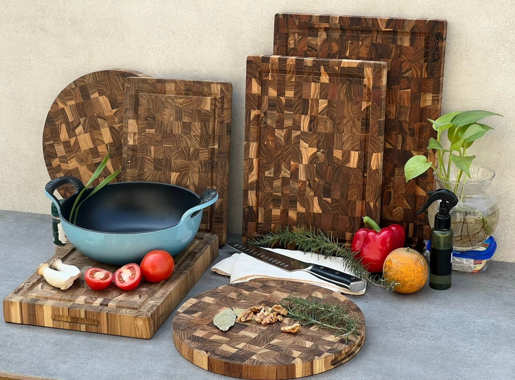 Thớt Thái Kaiyo Gỗ Teak Premium Hình Tròn TDC01 (30x2.5cm)