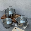 Nồi Đúc Inox 3 Lớp Đáy Liền Try-Ply Kaiyo 20cm