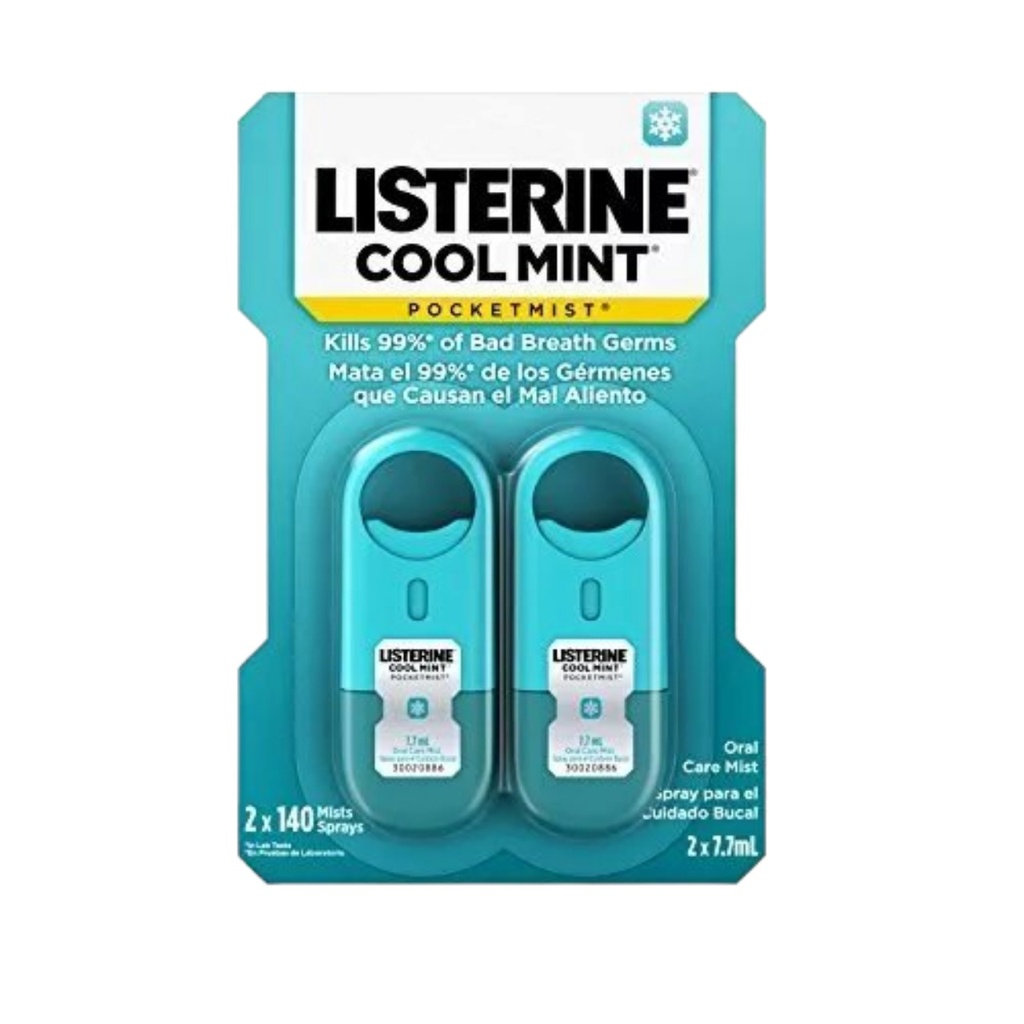 Set 2 Xịt Thơm Miệng Listerine Cool Mint Pocketmist 7.7ml