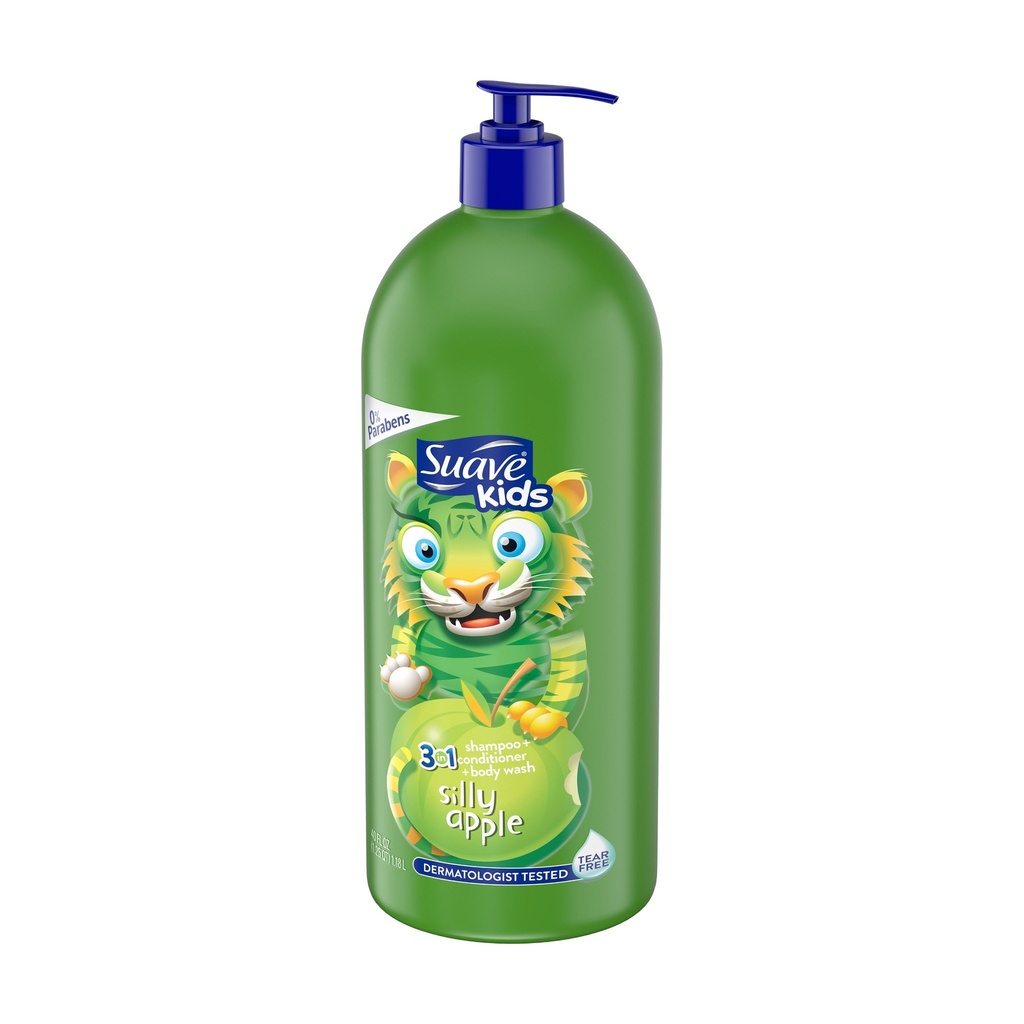 Sữa Tắm Gội Suave Kids 3in1 Hương Táo 1.18L
