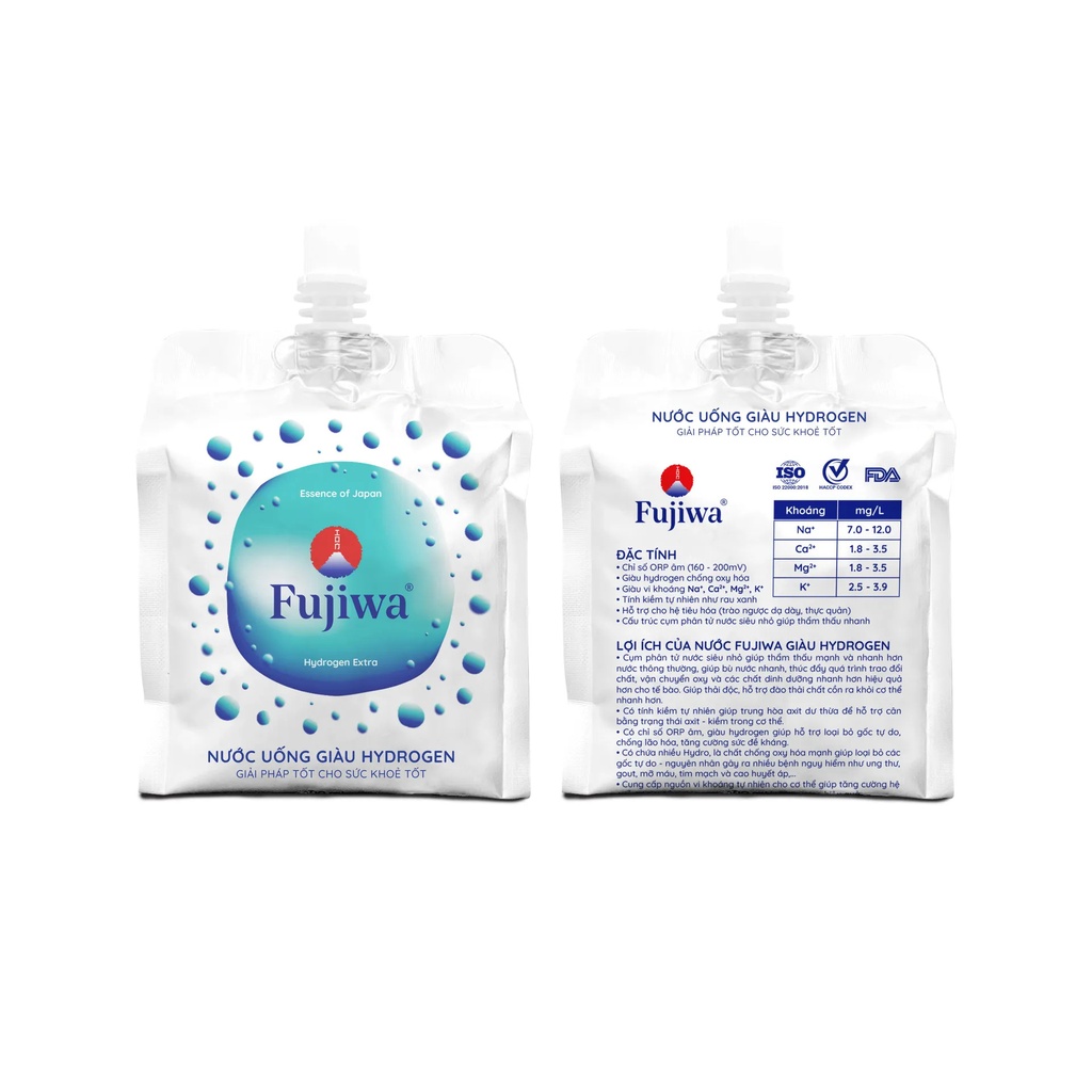Nước Uống Giàu HYDROGEN Fujiwa Cao Cấp 300ml (Túi Bạc)