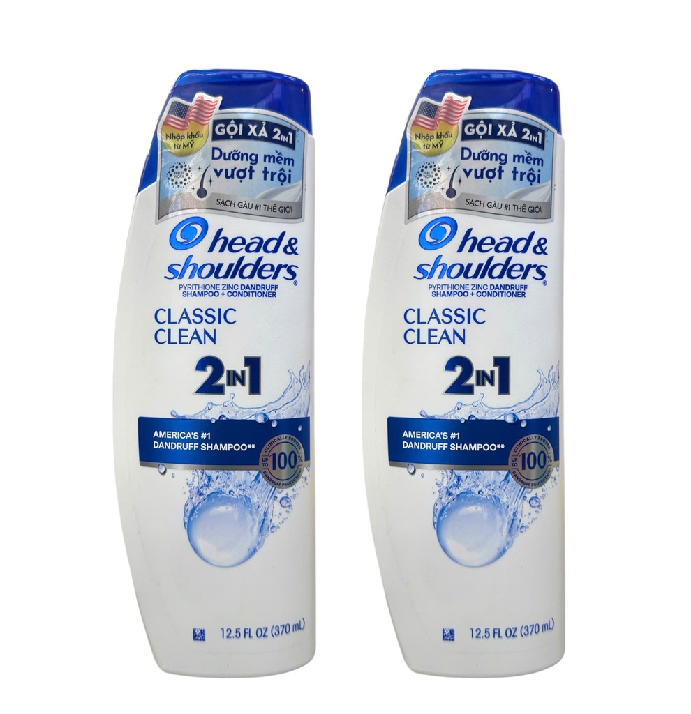 Dầu Gội Xả 2in1 H&S Classic Clean Sạch Sâu Sảng Khoái 370ml - USA