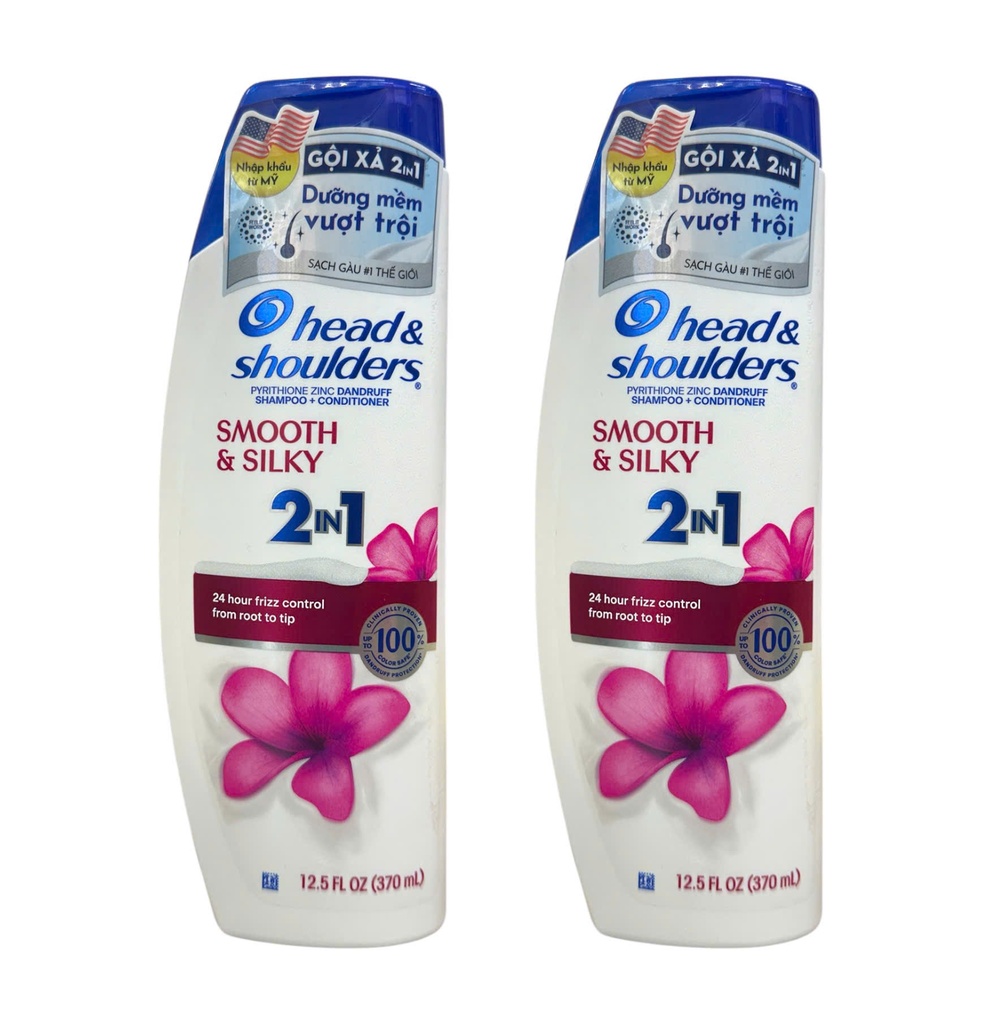 Dầu Gội Xả 2in1 H&S Smooth & Silky Suôn Mềm Óng Mượt 370ml - USA