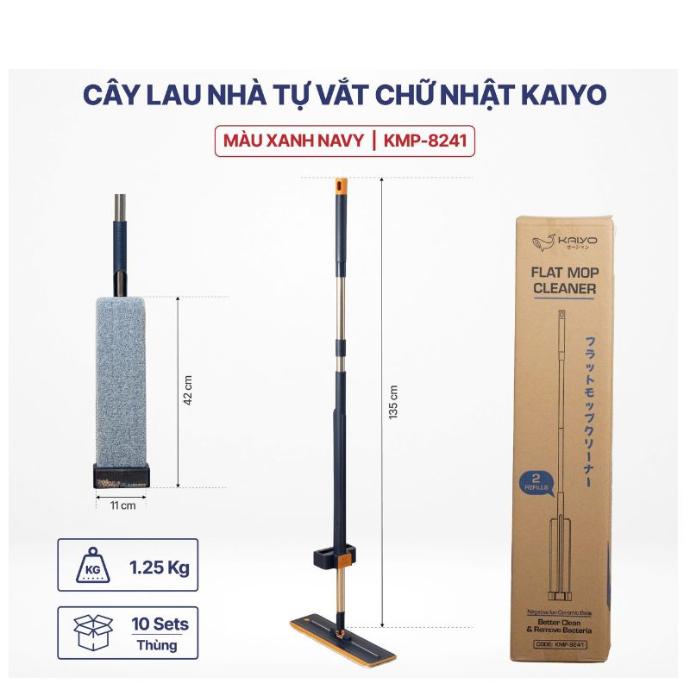 Cây Lau Nhà Tự Vắt Chữ Nhật Kaiyo Xanh Navy