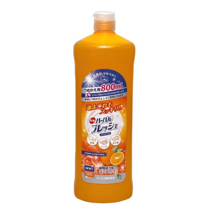 Nước Rửa Chén Đậm Đặc Hương Cam Tươi Mitsuei 800Ml 