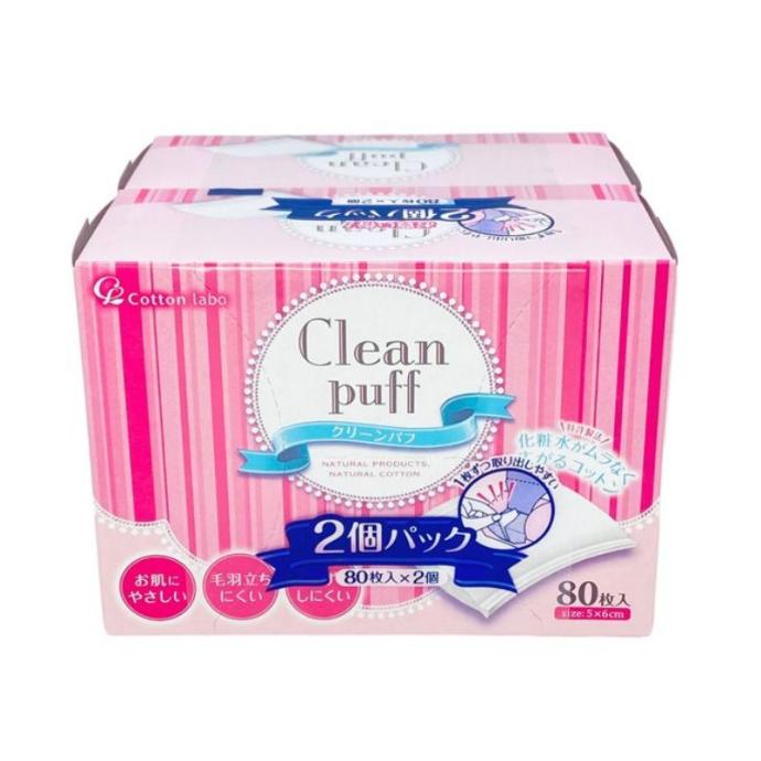 Set Bông Tẩy Trang Clean Puff (2Hx80 Miếng)