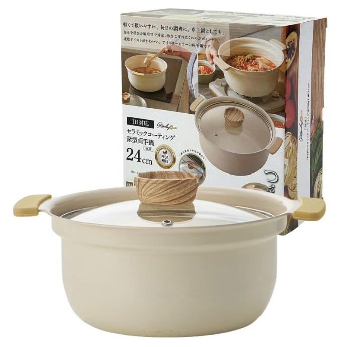 Nồi Nhôm Đúc Chống Dính Thành Cao Ceramic Kakusee, size 24cm
