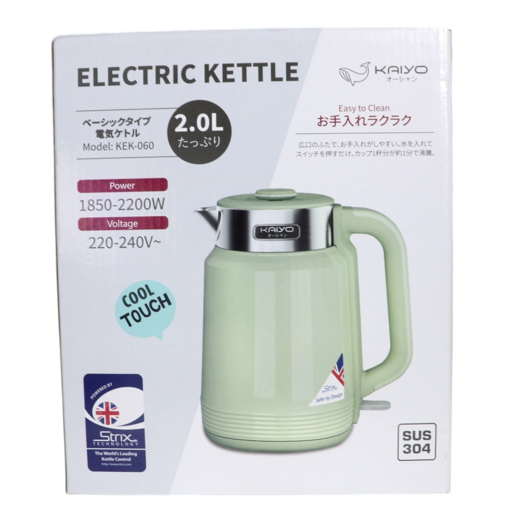 Ấm Siêu Tốc 2 Lớp Cool Touch 2L Kaiyo (Xanh Mint)