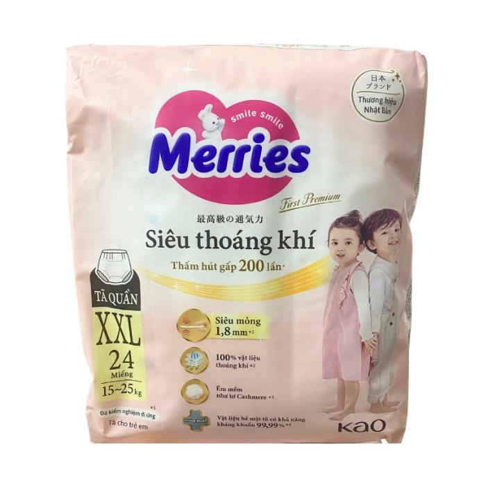 Tã Quần Merries Jumbo XXL24 (15-25kg) NEW