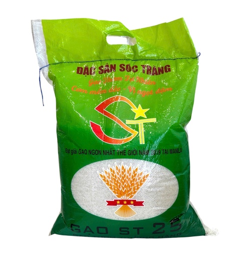 Gạo ST25 Sóc Trăng 10Kg (Thơm, Dẻo, Đậm Vị)