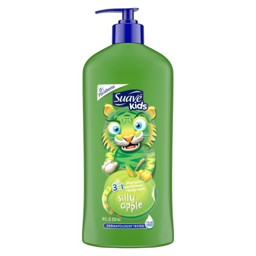 Sữa Tắm Gội Suave Kids Silly 3in1 Hương Táo 532ml