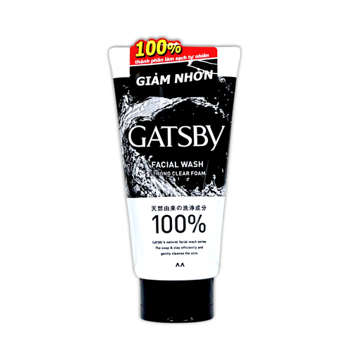 Sữa Rửa Mặt Than Hoạt Tính Gatsby Facial Wash Strong Clear Foam 130G