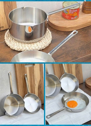 Quánh Đúc Inox 3 Lớp Đáy Liền Tri-Ply Kaiyo, Mini Size 12Cm