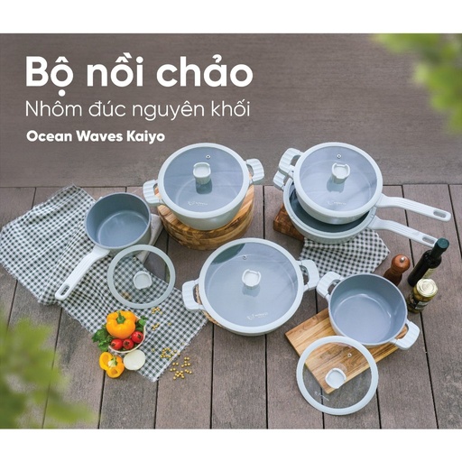 Nồi Nhôm Đúc Full Induction Ocean Waves Kaiyo, 28Cm