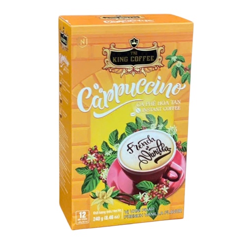 King Coffee Cappuccino Vị Vani Pháp 240g