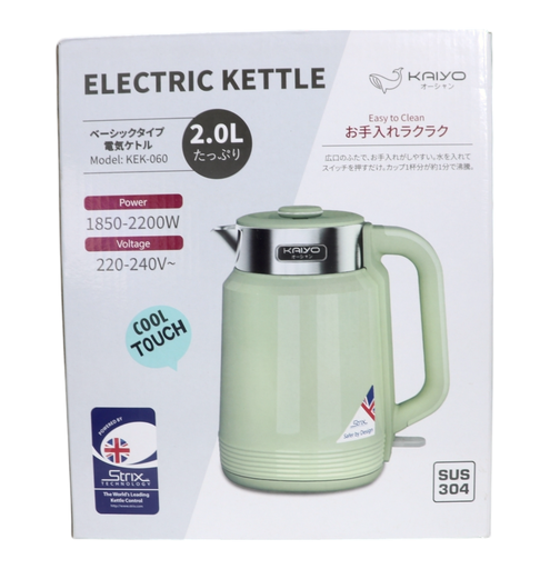 Ấm Siêu Tốc 2 Lớp Cool Touch 2L Kaiyo (Xanh Mint)