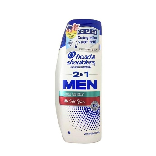 Dầu Gội Xả 2in1 H&S Men Old Spice Pure Sport  For Men 613ml - USA