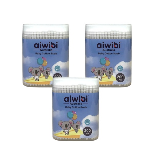 Hộp 200 Bông Ngoáy Tai Aiwibi Cho Bé