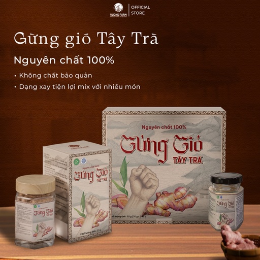 Bột Gừng Gió Tây Trà Vương Farm HLB (30gram x 3 hộp)