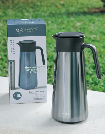 Bình Giữ Nhiệt Inox 304 Có Lưới Lọc Trà Kaiyo, Dung Tích 1L8, Màu Ghi