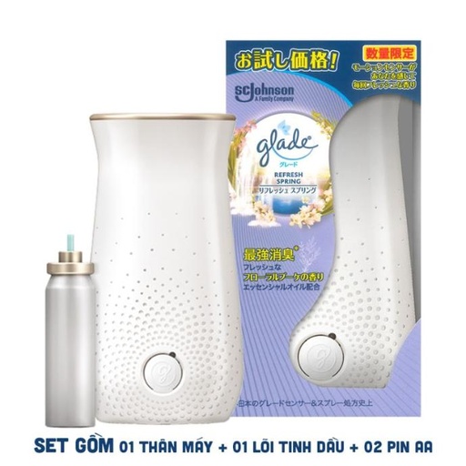Máy Khử Mùi Cảm Biến & Phun Sương Glade Refresh Spring (Pin AA2)