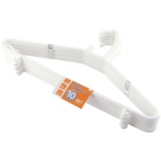 Móc Phơi Quần Áo Cao Cấp Kokubo Màu Trắng (Set 10)